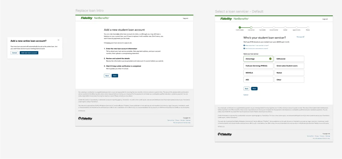 Add new loan flow wireframes