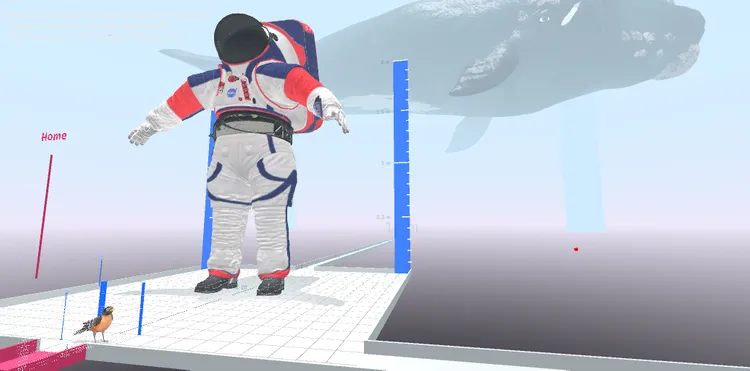 Astronaut avatar in Scale Worlds virtual environment
