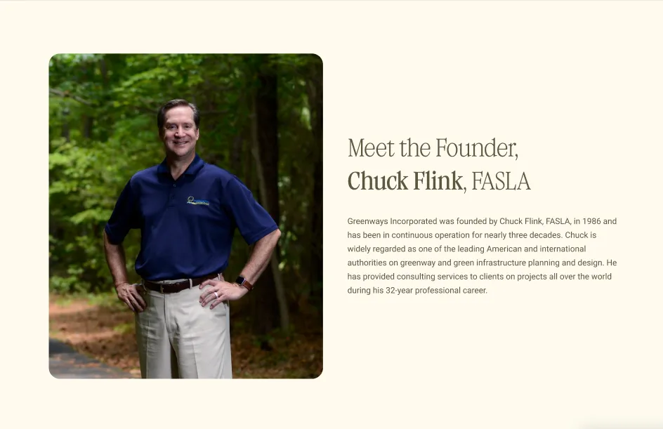 Homepage section introducing Chuck Flink