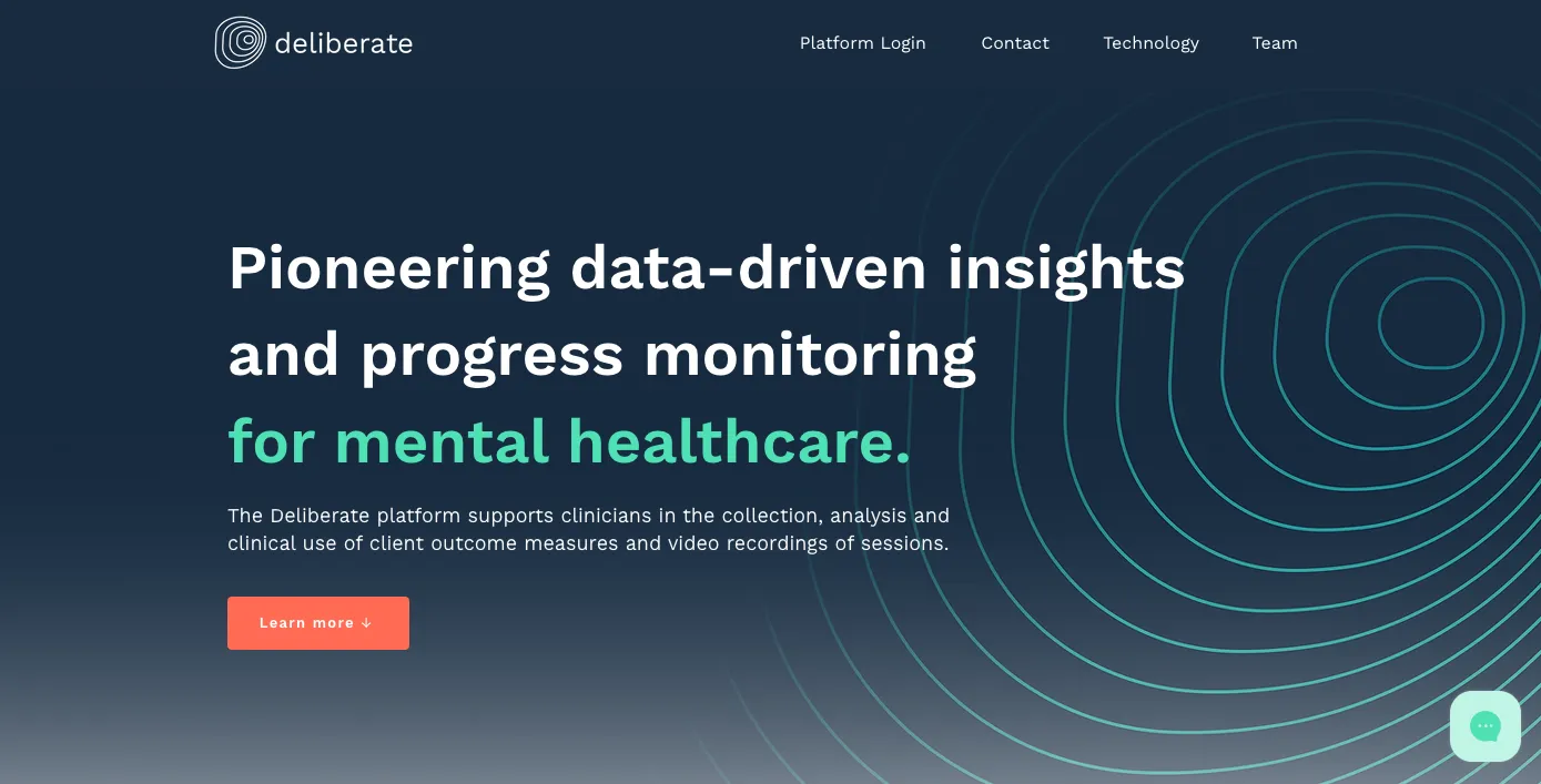 Deliberate AI marketing website hero section