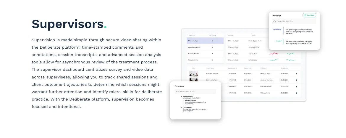 Supervisor dashboard preview