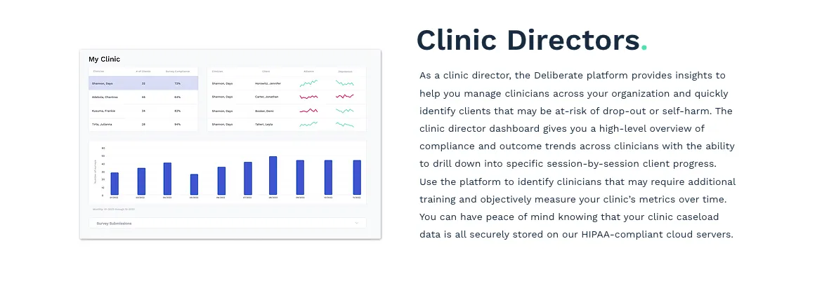 Clinic director analytics view
