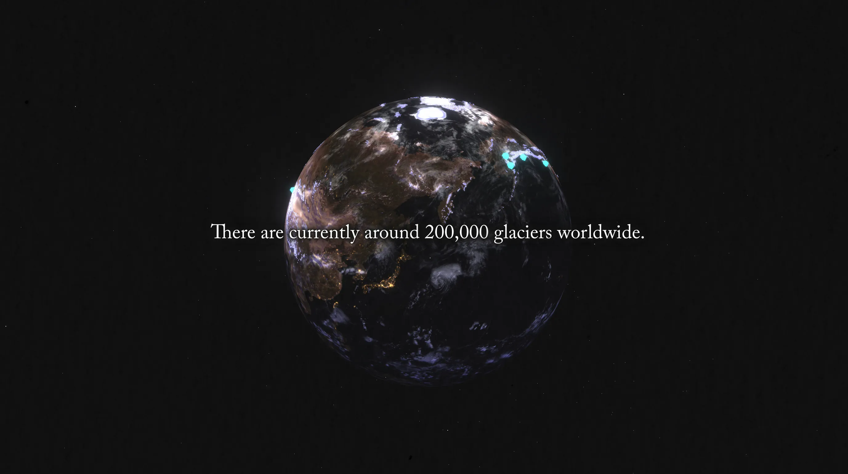 Interactive globe showing glacier locations