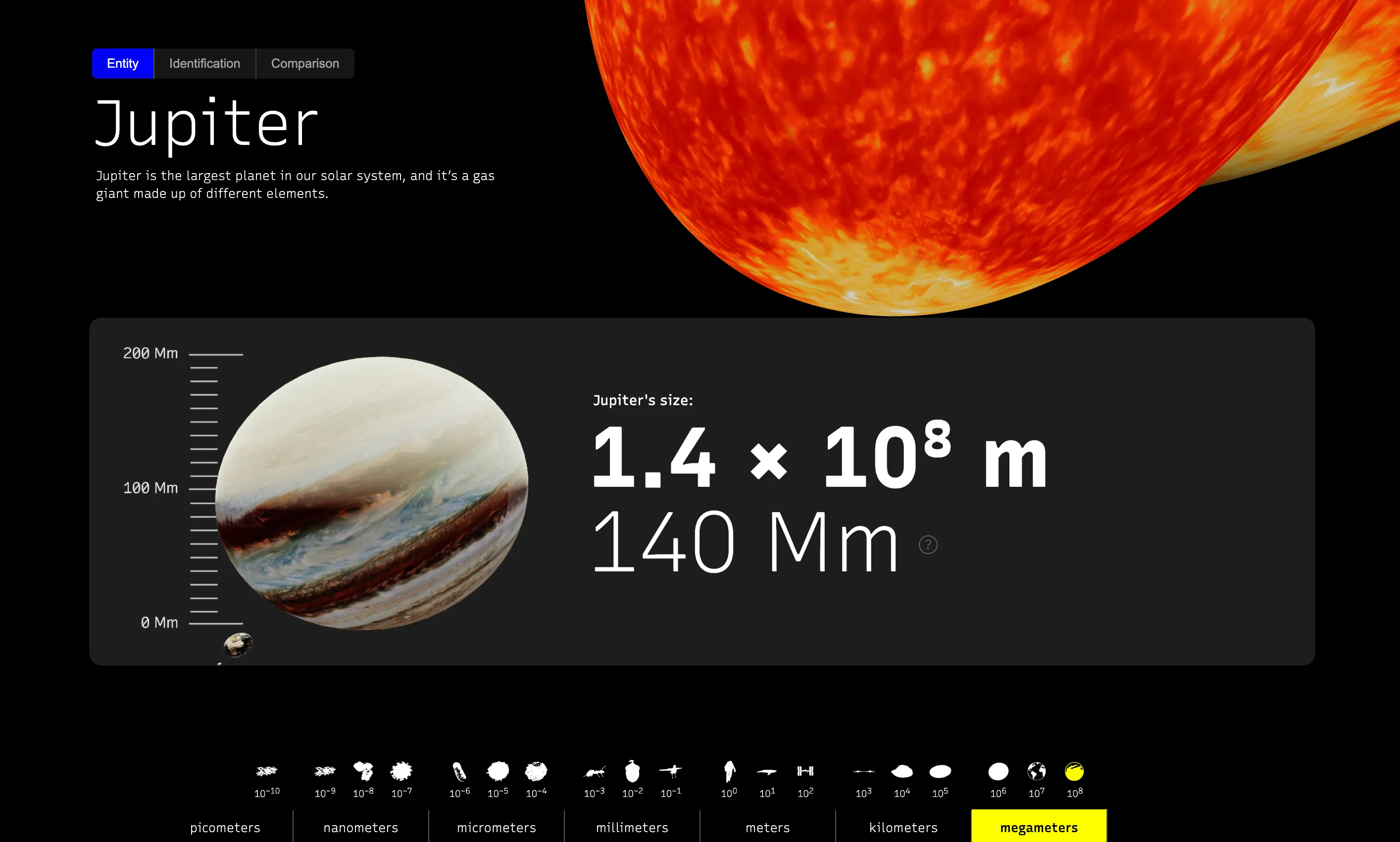 Scale Worlds web entity view