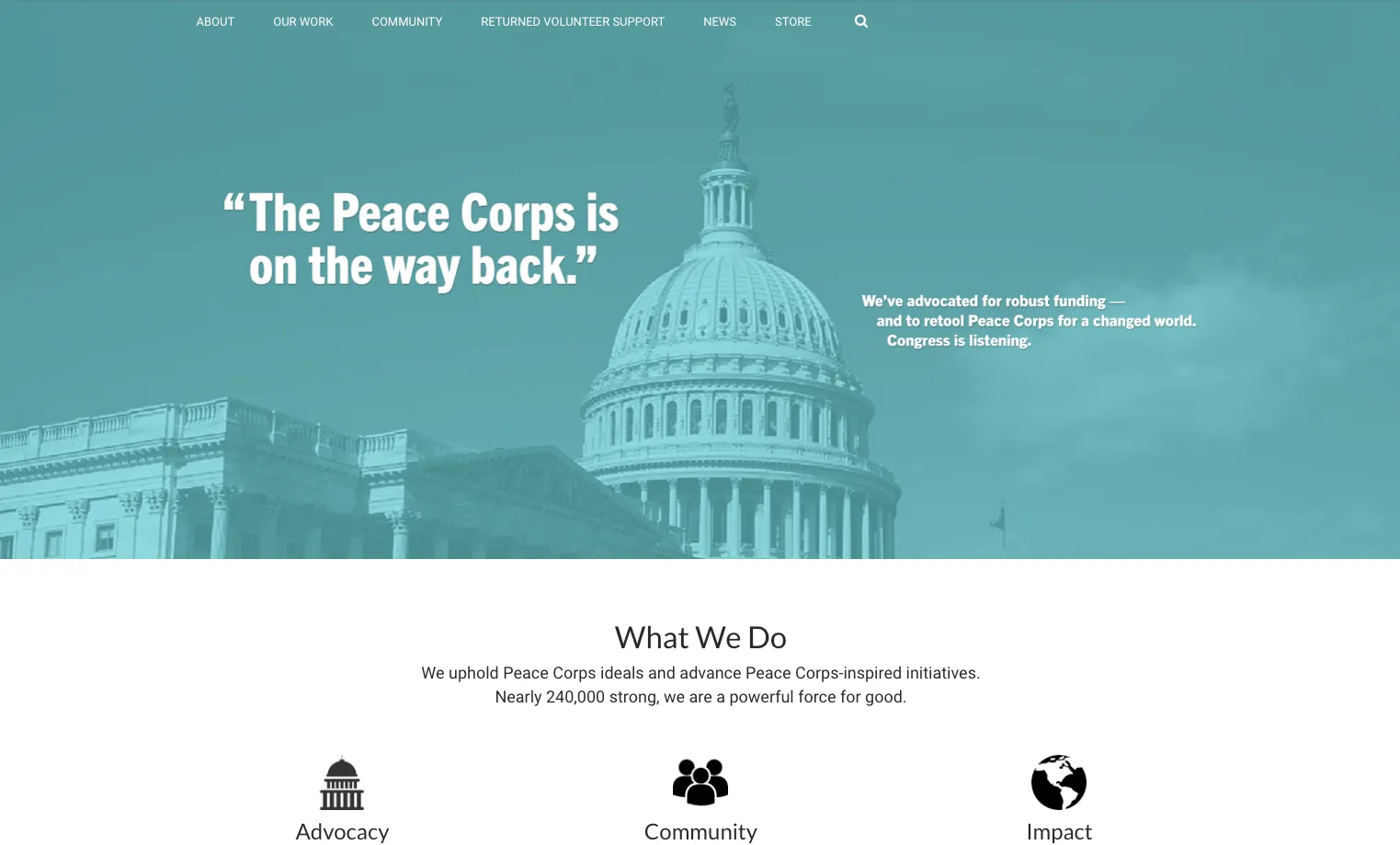 The Peace Corps is on the way back.